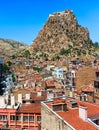 Afyon town and Karahisar castle, Turkey Royalty Free Stock Photo