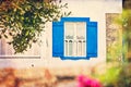 Afytos Greece - old house window - retro filter Royalty Free Stock Photo