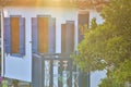 Afytos house at golden hour Royalty Free Stock Photo
