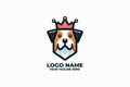 King Dog Head Flat Logo Royalty Free Stock Photo
