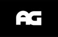 AG A G black white bold joint letter logo