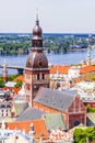 Against the background of the old Riga Cathedral, Latvia Royalty Free Stock Photo