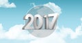 2017 against a composite image 3D of clouds and sky Royalty Free Stock Photo