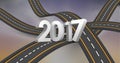 2017 against a composite image 3D of overlapping roads