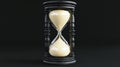 Against a dark background, a classic hourglass with flowing sand reflects the passage of time Royalty Free Stock Photo