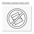 Against drug line icon Royalty Free Stock Photo