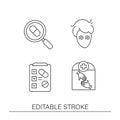 Against drug line icons set