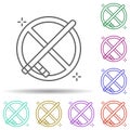 Against torture ban club multi color icon. Simple thin line, outline vector of no gubernamental organization icons for ui and ux,