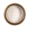 Agar powder in round ceramic bowl cutout