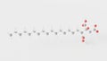 agaric acid molecule 3d, molecular structure, ball and stick model, structural chemical formula fatty acid