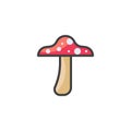 Agaric mushroom filled outline icon