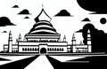 Agartala, Tripura, India. Black & White City Logo. Generative AI.