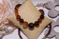 Agate necklace natural stone Royalty Free Stock Photo