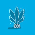 Agave plant for distill tequila. Isolated shape logo on blue background. Flat style image of agricultural product. Line art style Royalty Free Stock Photo