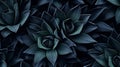 Agave Vilmoriniana: Dark Blue And Black Digital Floral Wallpapers Royalty Free Stock Photo