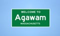 Agawam, Massachusetts city limit sign. Town sign from the USA. Royalty Free Stock Photo