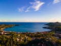 Agay Bay scenic and panoramic Aerial view at sunset in the French Riviera CÃÂ´te d'Azur France