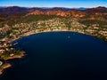 Agay Bay scenic and panoramic Aerial view at sunset in the French Riviera CÃÂ´te d'Azur France