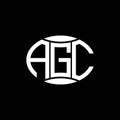 AGC abstract monogram circle logo design on black background. AGC Unique creative initials letter logo