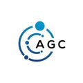 AGC letter logo design on black background. AGC creative initials letter logo concept. AGC letter design