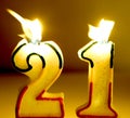 Age 21 Candles Royalty Free Stock Photo