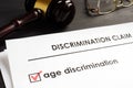 Age discrimination claim in the court Royalty Free Stock Photo