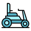 Age electric wheelchair icon vector flat