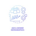 Age and gender demographics concept icon