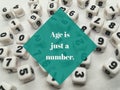 Age is just a number inspirational quote Royalty Free Stock Photo