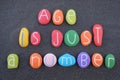 Age is just a number, motivational phrase with colored stone letters Royalty Free Stock Photo