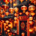 Age-old brick homes and streets are deluged with vibrant red and gold traditional Chinese lanterns
