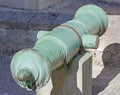 Age-old cannon on an exhibition Royalty Free Stock Photo