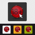 Age Rating 18 Plus - Colorful Vector Web Button - Isolated On Transparent Background