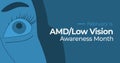 Age-related Macular Degeneration AMP Low Vision Awareness Month Banner Royalty Free Stock Photo
