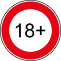 18 age restriction sign Royalty Free Stock Photo