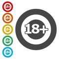 18+ age restriction sign, Vector eighteen icon Royalty Free Stock Photo