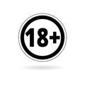 18+ age restriction sign, Vector eighteen icon Royalty Free Stock Photo