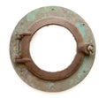 Aged Antique Ship Porthole Isolated with Paths Royalty Free Stock Photo