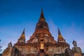 Aged archaeological site and Buddha statue AYUTTHAYA Thailand Royalty Free Stock Photo