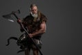 Grizzled elderly Viking warrior, displaying strength and wisdom Royalty Free Stock Photo