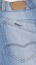 Aged blank leather patch on the jeans Royalty Free Stock Photo