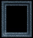 Aged, blue empty picture frame