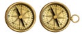 Aged brass antique nautical pocket compass