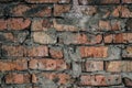 Aged brick wall background texture. Broken bricks. Royalty Free Stock Photo