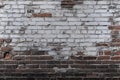 Old brick wall with white paint and red bricks. AI generative Royalty Free Stock Photo