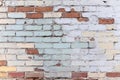 Old brick wall with white paint and red bricks. AI generative Royalty Free Stock Photo