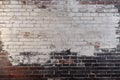 Old brick wall with white paint and red bricks. AI generative Royalty Free Stock Photo