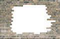 Aged brick wall with a hole Royalty Free Stock Photo