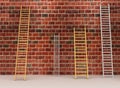 Aged brick wall with stairs Royalty Free Stock Photo