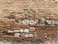 Aged brick wall, stone antique background